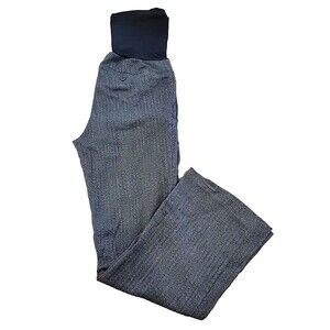 Liz Lange Maternity Womens Size 8 Herringbone Full Panel Black Grey Dress Pants